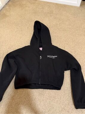 Juicy Couture Los Angeles California Black Zip-Up Hoodie Sz Medium